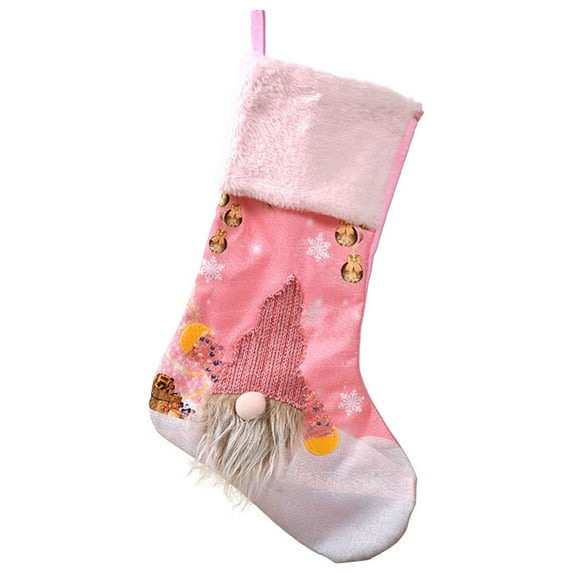 Christmas Stocking Charm Gift Stocking 18 inch Soft Cozy Faux Fur Classic Knit Christmas Stocking Personalized Xmas Hanging Decoration Home Farmhouse Fireplace Christmas Decor