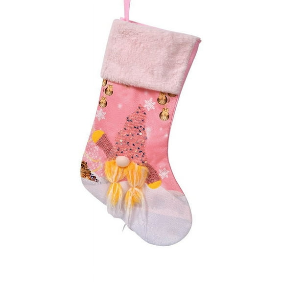 Christmas Stocking Charm Gift Stocking 18 inch Soft Cozy Faux Fur Classic Knit Christmas Stocking Personalized Xmas Hanging Decoration Home Farmhouse Fireplace Christmas Decor