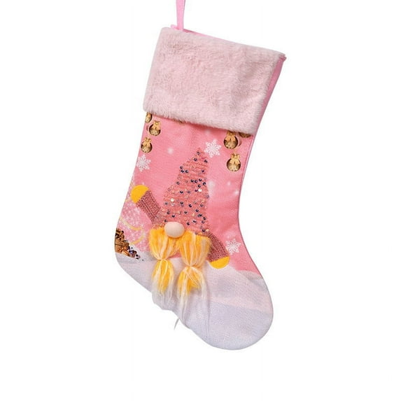 Christmas Stocking Charm Gift Stocking 18 inch Soft Cozy Faux Fur Classic Knit Christmas Stocking Personalized Xmas Hanging Decoration Home Farmhouse Fireplace Christmas Decor