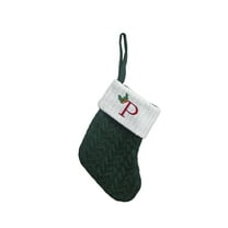 Christmas Stocking Charm Gift Stocking Embroidered Letter Cozy Classic Knit Christmas Stocking Personalized Xmas Hanging Decoration Home Farmhouse Fireplace Christmas Decor