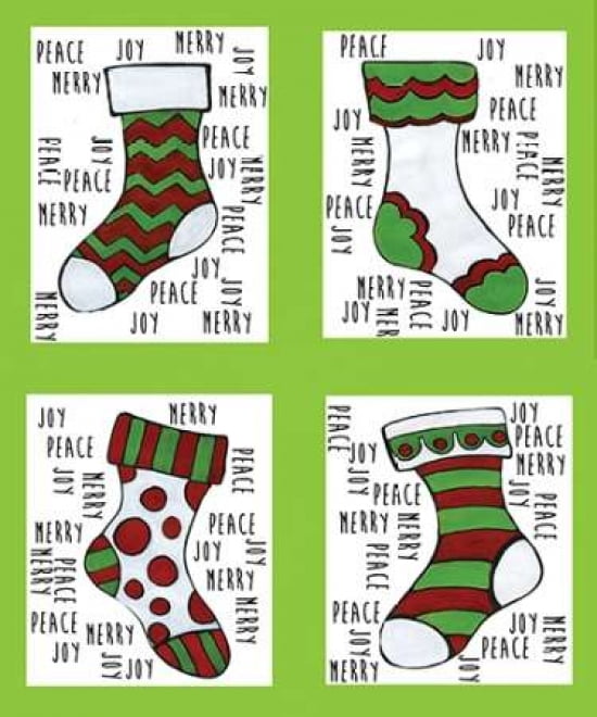 Christmas Stocking Cheer V Canvas Art - Shanni Welsh (20 x 24)