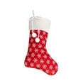 thumbnail image 1 of Christmas Stocking, Christmas Decorations, Velvet Ball Christmas Stocking with Rope Embellishment and Snowflake Pattern, Polyester Material In Yellow Red Green, 1 of 7