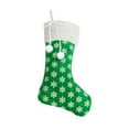 thumbnail image 1 of Christmas Stocking, Christmas Decorations, Velvet Ball Christmas Stocking with Rope Embellishment and Snowflake Pattern, Polyester Material In Yellow Red Green, 1 of 7