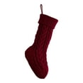 thumbnail image 1 of Christmas Stocking Cute Solid Color Dough Twists Knitting Stockings Pendant for Fireplace Shop Window Holiday Decor and Gifts,Deep Red, 1 of 5