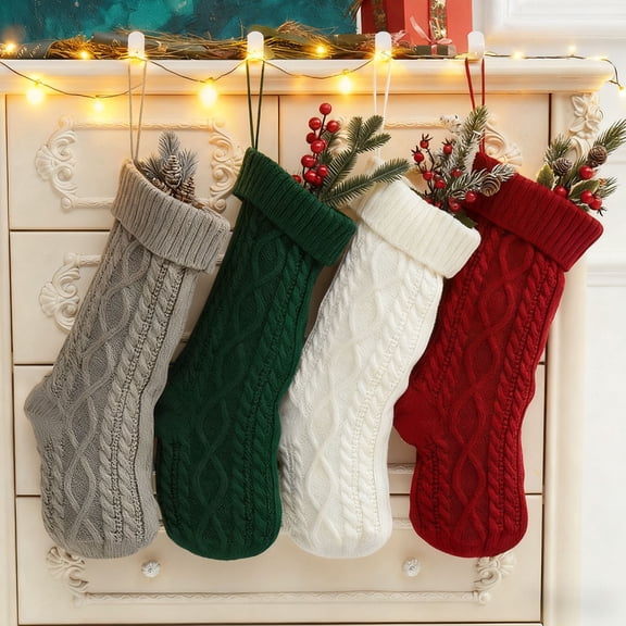 Christmas Stocking for Decor, Large Holiday Stocking Socks for Christmas Decorations, Family Gathering Mantel Display, Festive Sock for Front Door Welcome and Seasonal Celebration Storage Akmoler