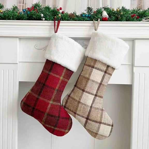 Christmas Stocking for Decor, Large Holiday Stocking Socks for Christmas Decorations, Family Gathering Mantel Display, Festive Sock for Front Door Welcome and Seasonal Celebration Storage Akmoler
