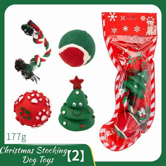 Christmas Stocking Dog Toys, Xmas Squeaky Dog Toys, Dogs Chew Toys Set, Pet Supplies for Interactive Small Medium Large Dogs Christmas Decorations