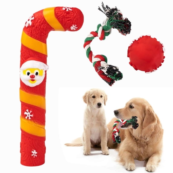 Christmas Stocking Dog Toys, Xmas Squeaky Dog Toys, Dogs Chew Toys Set, Pet Supplies for Interactive Small Medium Large Dogs Christmas Decorations