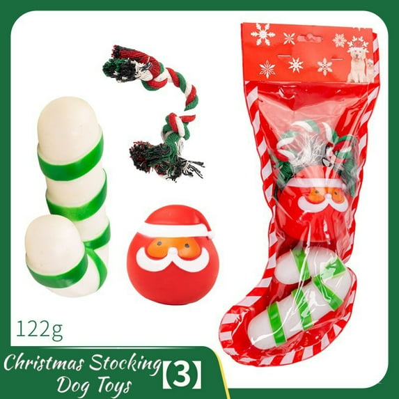 Christmas Stocking Dog Toys, Xmas Squeaky Dog Toys, Dogs Chew Toys Set, Pet Supplies for Interactive Small Medium Large Dogs Christmas Decorations