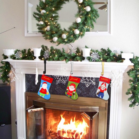 Christmas Stocking Hanger under $5! Bzdzmqm Metal Christmas Stocking Rack Holder, Chimney Multi-purpose Hook For Stockings, Wall Mounted Stocking Hanger For Fireplace, Adjustable Christmas Stocking