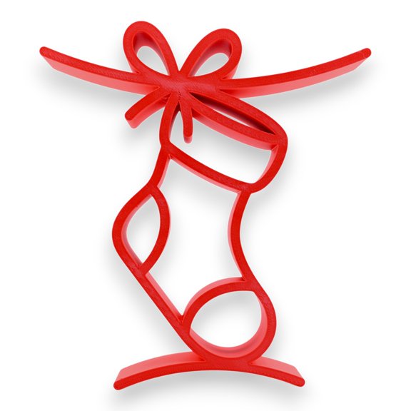Christmas Stocking Hanging Christmas Line Art Decoration, Red, 7.87 Inch
