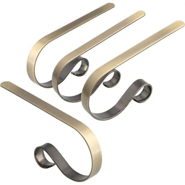 Christmas Stocking Holder,4 Pieces Metal Mantel Stockings Hangers