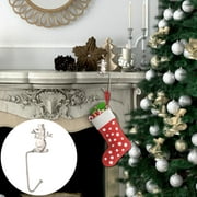 Christmas Stocking Holder Gold Silver Stand Heavy Stocking Holders for Fireplace Mantle Assorted Styles Snowman, Snowflake, Xmas Tree,Reindeer