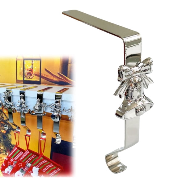 Christmas Stocking Holder for Mantle, Reusable Christmas Stocking Hooks, No-Damage Xmas Hanger for Fireplace Mantle Grip Stand Christmas Decoration Ornaments Hanging Gothic Home Decor (F)