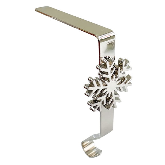 Christmas Stocking Holder for Mantle, Reusable Christmas Stocking Hooks, Snowflake Christmas Stocking Holders Metal Stockings Hangers Stand Christmas Ornament Hooks (A)