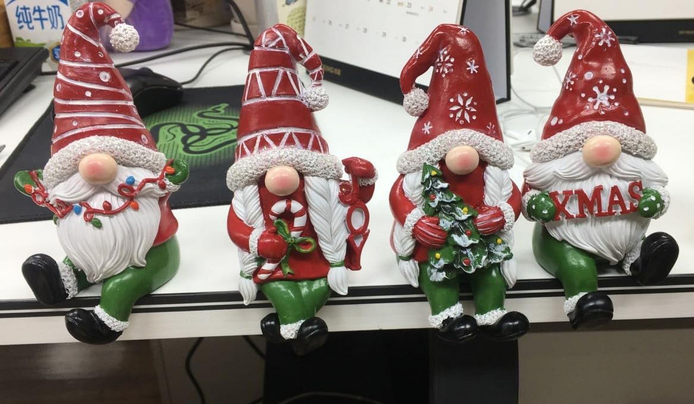 Christmas Stocking Holder Red Gnome Decor Stocking Holder for Mantle