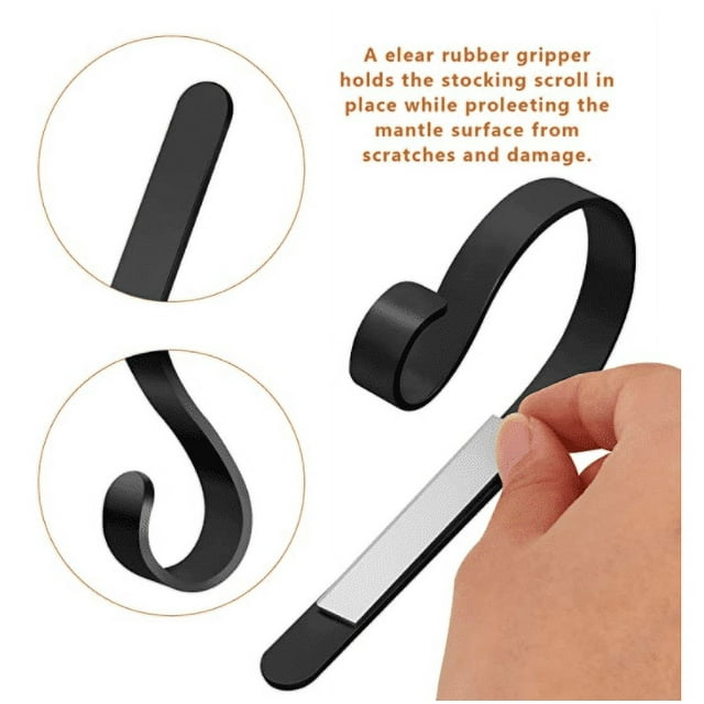 Christmas Stocking Holder, Set of 4, Mantle Clip Fireplace Hooks Hanger