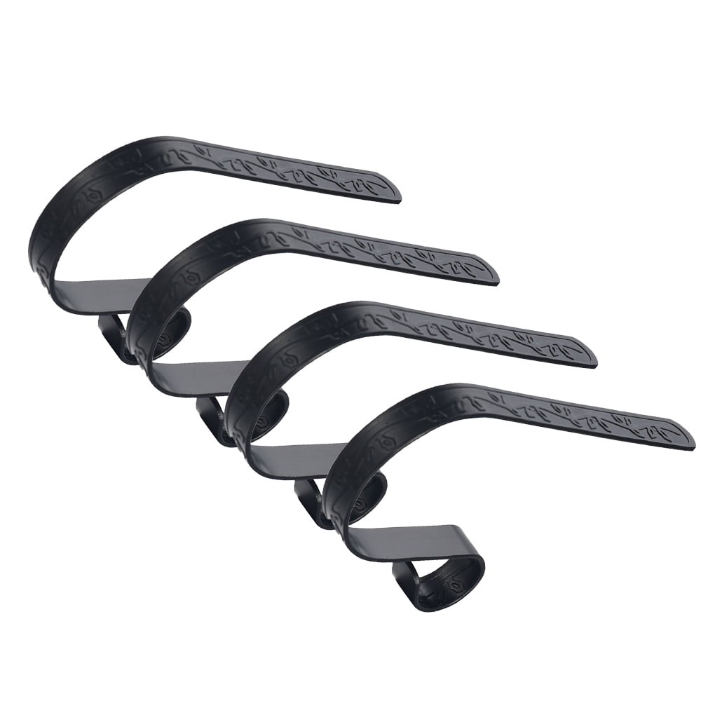 Matte Black Metal MantleClip Stocking Holders, Set of 4