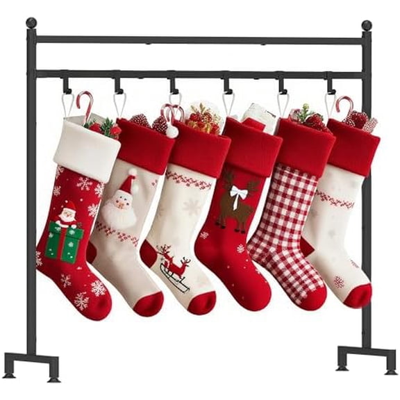 Christmas Stocking Holder Stand with 8 Hook, Heavy Duty Metal Christmas Stocking Stand for Floor, Holiday Decor Hanger Display for Home, Display Window, Living Room$$Home Decor, Kitchen, & Other
