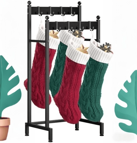 Christmas Stocking Holder Stand for Floor, 2 Tier Free Standing ...
