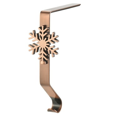 Christmas Stocking Holder for , Shiny Bronze Metal Christmas Stocking Holder for Fireplace Mantle ,Christmas Decorations-Style 3