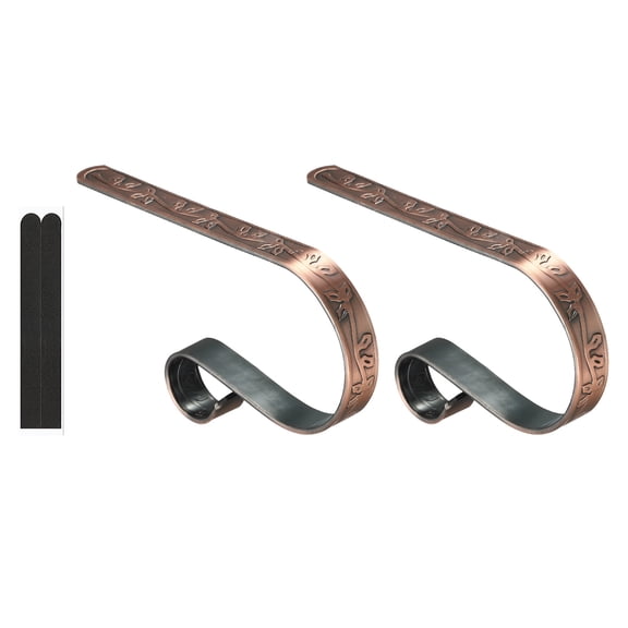 Christmas Stocking Holders, 2pcs Stocking Holder Stand Metal Hooks for Fireplace Decorations, Bronze
