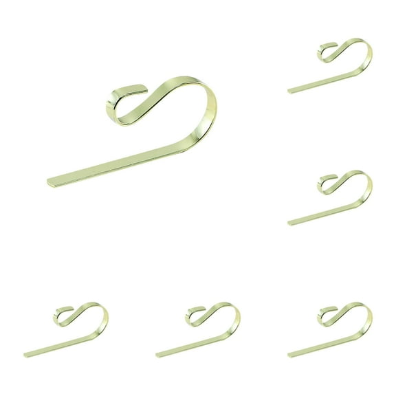 Christmas Stocking Holders for Mantle Set of 6, Lightweight Scratch-Free Stocking Hooks with Multi-Use Clip Design for Fireplace Mantel Xmas Party Decorations