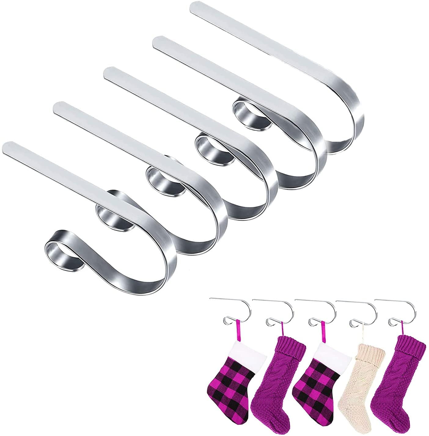 Christmas Stocking Holders for Mantle,5 Pack Adjustable Stocking Holder