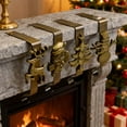 thumbnail image 1 of Christmas Stocking Holders for Mantle Set of 4, Weighted Stocking Hangers for Mantel Fireplace, Stocking Hooks for Xmas Decoration(Bronze), 1 of 5