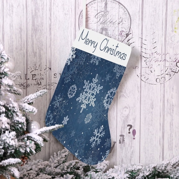 Christmas Stocking - Holiday Stockings - Blue Snowflakes