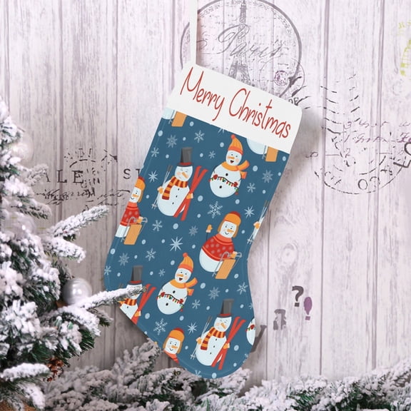 Christmas Stocking - Holiday Stockings - Ski Frosty