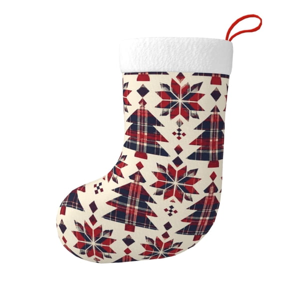 Christmas Stocking, Holiday Tree Stocking with Hanging Loop for Mantel ...