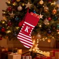 thumbnail image 1 of Christmas Stocking Knit Initial Christmas Stockings for Family Farmhouse Stripe Letter, Personalized Stocking for Christmas Decorations Gift and Holiday Displays, 1 of 4