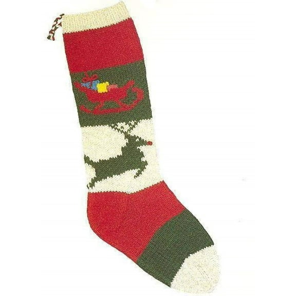 Christmas Stocking Knitting Kit - Rudolph's Sleigh