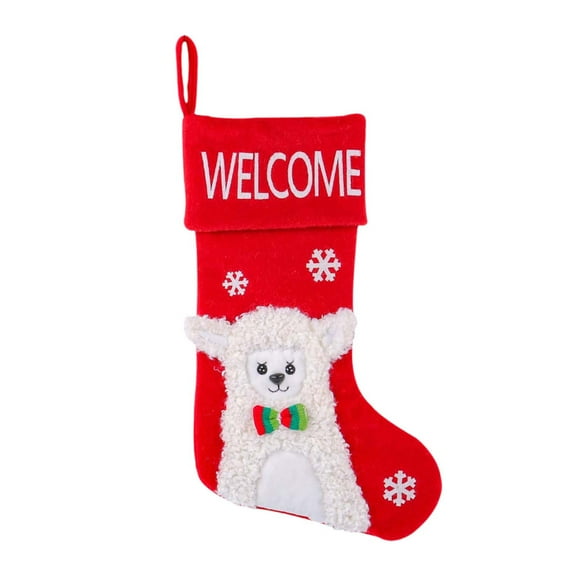 Christmas Stocking Newborn Christmas Stockings Baby Boy And Girl First Christmas Stocking White Decorations,26X20CM