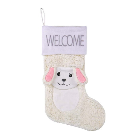 Christmas Stocking Newborn Christmas Stockings Baby Boy And Girl First Christmas Stocking White Decorations,26X20CM