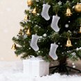 thumbnail image 1 of Christmas Stocking Ornaments, 3pack Glitter Cuff Hanging Decor, Silver Plaid Baubles, 1 of 5
