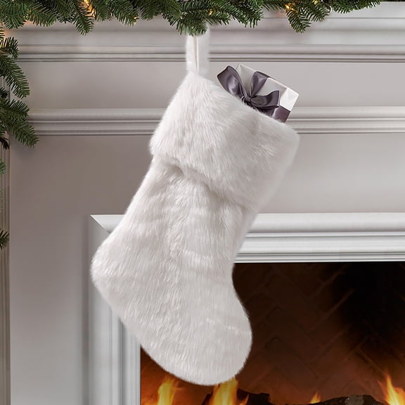 Christmas Stocking Ornaments/ White Christmas Stocking Hanger Elegant Mantel Decor Fireplace Sock Holder For Xmas Cozy Holiday Home And Festive Ornament