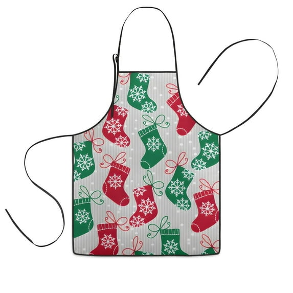 Christmas Stocking Pattern Kids Aprons for Girls and Boys,Adjustable Neck Strap Toddler Aprons for Kids Cooking Baking