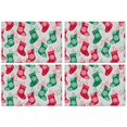 thumbnail image 1 of Christmas Stocking Pattern Summer Placemats Table Placemats Set Of 4-Linen Kitchen Washable Placemats Table Mats 11.8"x17.7" Non-Slip Heat Resistant, 1 of 6