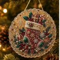 thumbnail image 1 of Christmas Stocking Pearl Art Kit for Adults Suncatcher Christmas Decorations DIY Pearl Diamond Painting with 2D Beads, 1 of 6