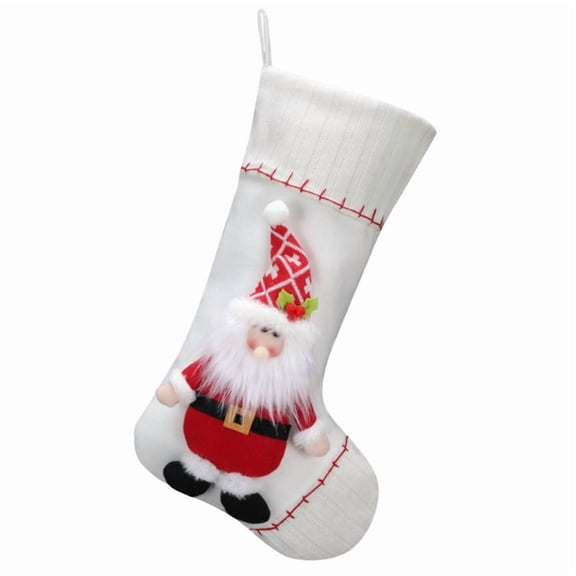 Christmas Stocking Present Bag Hanging Ornament Candy Gift Bag Festival Holiday Decoration for Fireplaces and Tree