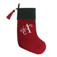 thumbnail image 1 of Christmas Stocking Red & Green Velvet With Tassel, Rhinestone Monogram (A), 1 of 1