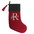 thumbnail image 1 of Christmas Stocking Red & Green Velvet With Tassel, Rhinestone Monogram (R), 1 of 1