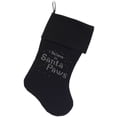thumbnail image 1 of Christmas Stocking Rhinestone, "I Believe In Santa Paws", 1 of 5