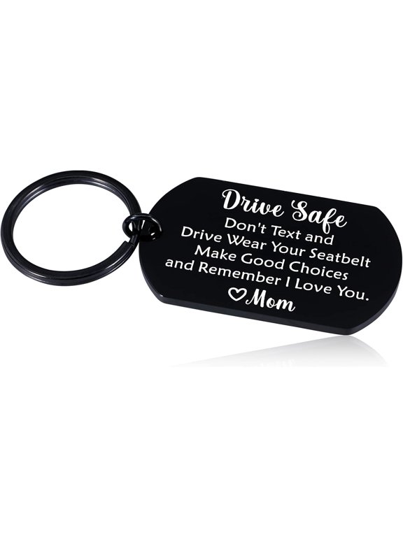 Christmas Stocking Stuffer for College Students Drive Safe Keychains First Day of School Gift for Teen Boys Gift for Son from Mom Daughter Keychain Gift from Mother Birthday Presents for College Boys