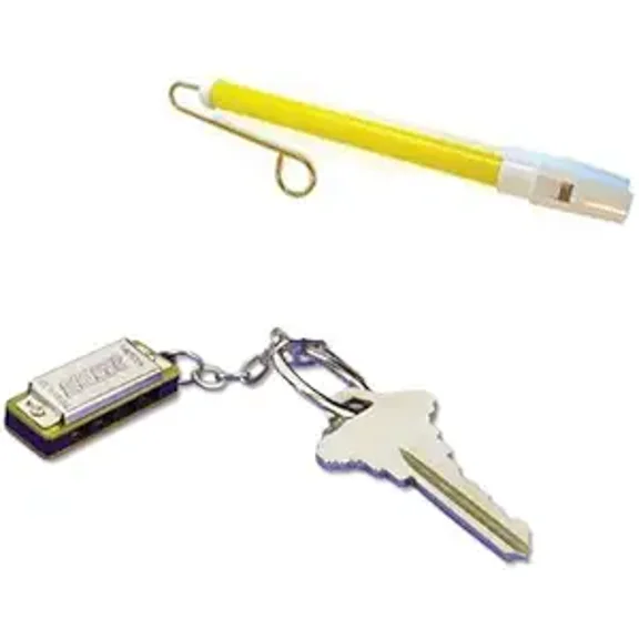 Christmas Stocking Stuffer - Mini Harmonica w/Yellow Slide Whistle
