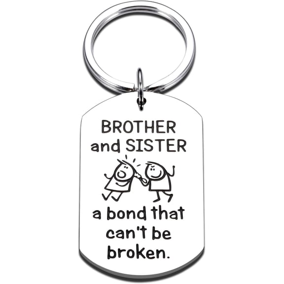 Christmas Stocking Stuffers Funny Brother and Sister Keychain - Christmas Gifts for Sisters from Brothers Big Brother Birthday Gift from Sisters Birthday Gift for Little Brothers Sister