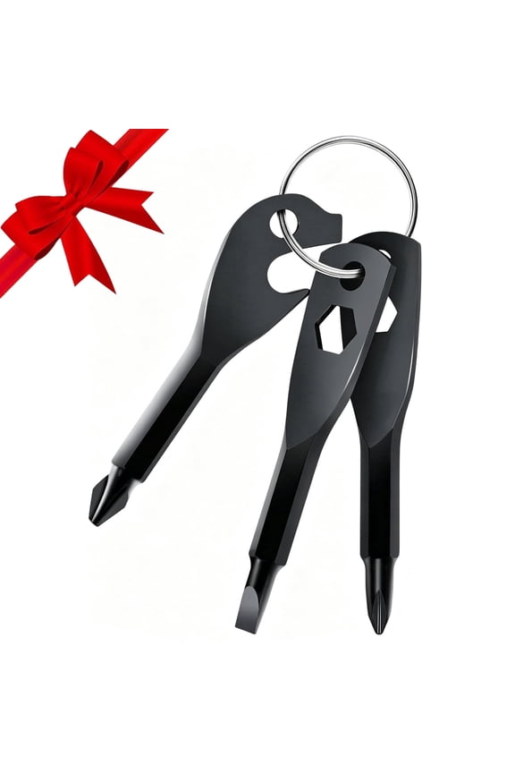 Christmas Stocking Stuffers Gifts for Men Him, 6-in-1 Keychain Screwdriver Bit with Phillips, Slotted and Hex Wrench, Cool Gadget Gifts for Dad Husband Boyfriend