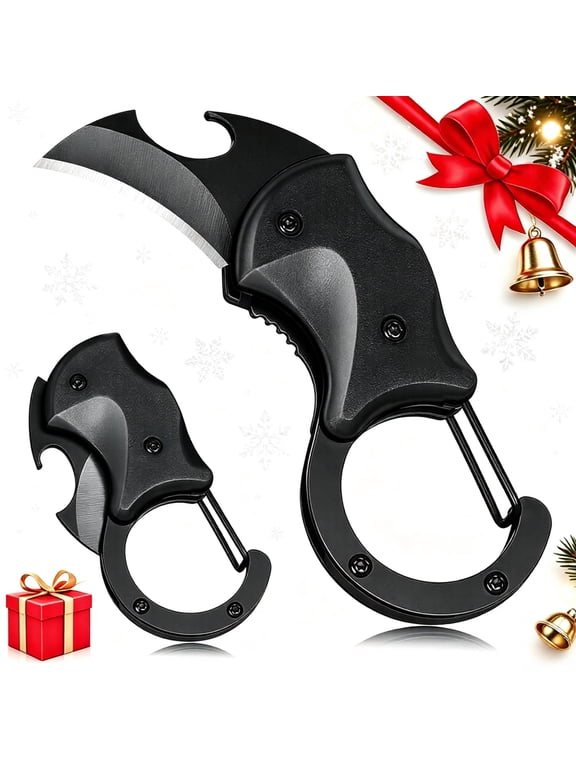 Christmas Stocking Stuffers Gifts for Men Him, Multitool Folding Small Pocket Knife for Birthday, Xmas, Anniversary, 3-in-1 EDC Keychain Knife with Bottle Opener, Cool Gadgets for Everyday Carry